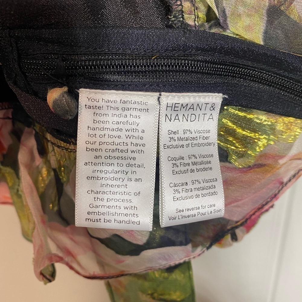 Hemant & Nandita Multi Color Wrap Crop Top - image 4